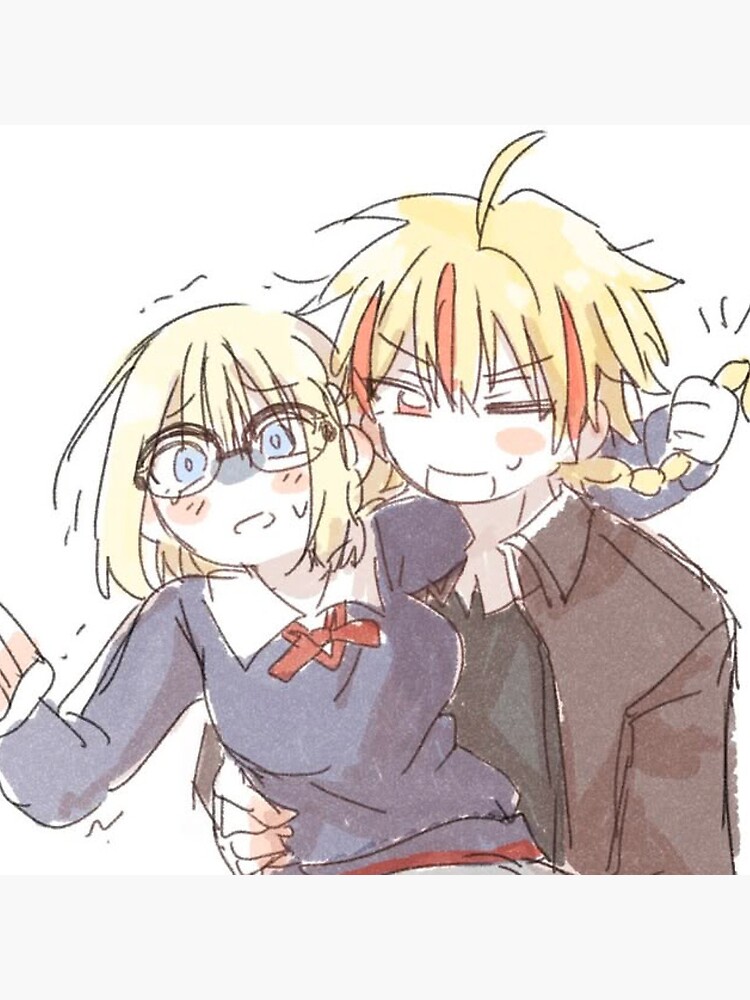 Fate Strange Fake Saber And Ayaka Sajyou Chibi Throw Pillow - Image 2