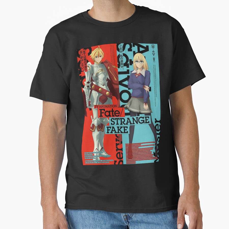 Best Design Fate Strange Fake Saber And Ayaka Sajyou T-shirt
