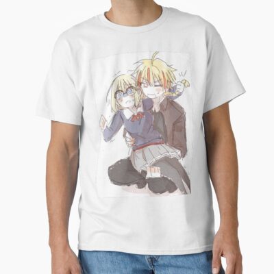 New Fate Strange Fake Saber And Ayaka Sajyou T-shirt