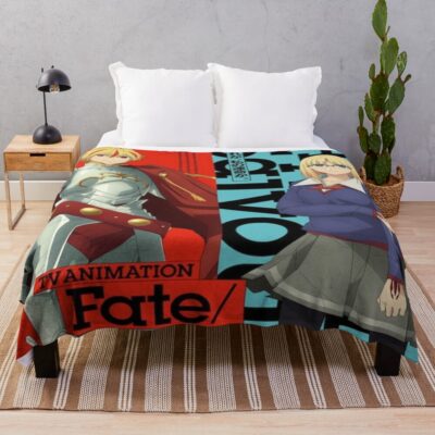Best Selling Fate Strange Fake Ayaka Sajyou And Saber Throw Blanket