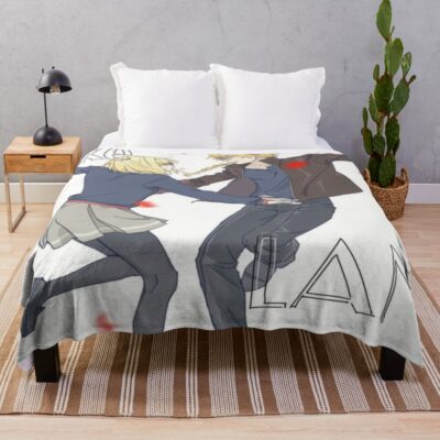 Fate Strange Fake Saber And Ayaka Sajyou Throw Blanket