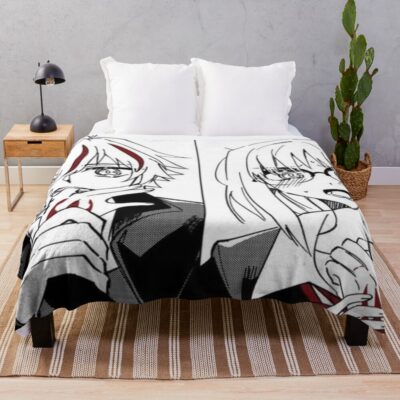 Fate Strange Fake Saber And Ayaka Sajyou Classic Design Throw Blanket