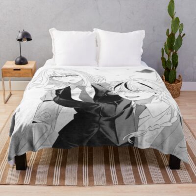 New Design Fate Strange Fake Ayaka Sajyou And Saber Throw Blanket