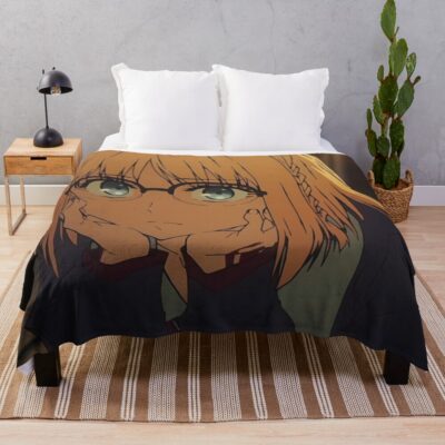 Fate Strange Fake Ayaka Sajyou Retro Design Throw Blanket