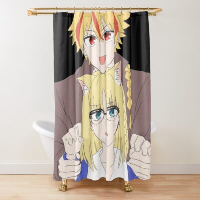 Fate Strange Fake Ayaka Sajyou And Saber So Cute Shower Curtain