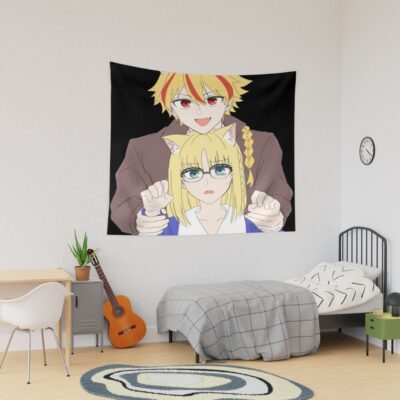 Fate Strange Fake Ayaka Sajyou And Saber So Cute Tapestry
