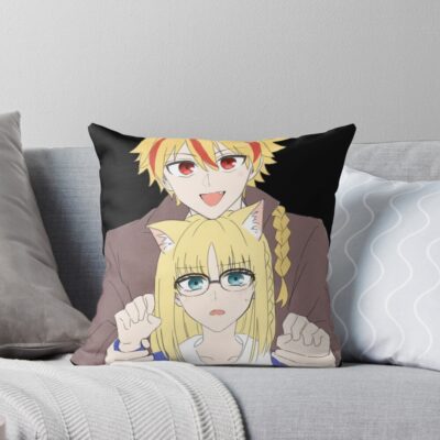 Fate Strange Fake Ayaka Sajyou And Saber So Cute Throw Pillow