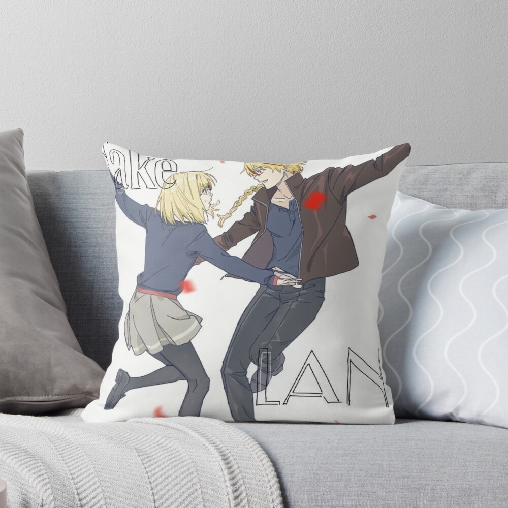 Fate Strange Fake Saber And Ayaka Sajyou Throw Pillow